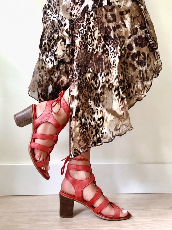 Bueno Shoes - 2008 Vintage Bueno | Soft Italian Leather Lace-Up Heeled Sandals